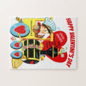  Retro Boy op de Valentijnsdag Legpuzzel (Horizontaal)