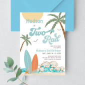 Retro Boy Surf Surfen 2e Verjaardag Twee Rad Party Kaart