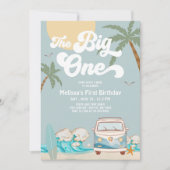 Retro Boy The Big One Surfen 1e verjaardag Kaart (Voorkant)