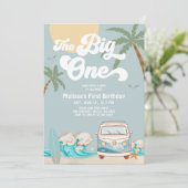 Retro Boy The Big One Surfen 1e verjaardag Kaart (Staand voorkant)