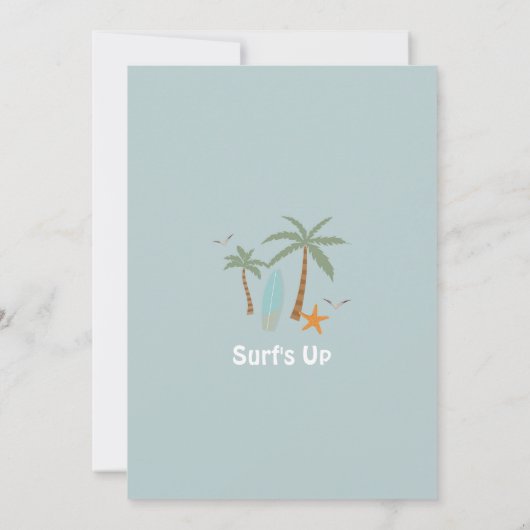 Retro Boy The Big One Surfen 1e verjaardag Kaart (Achterkant)