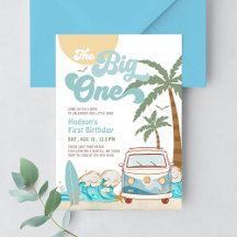 Retro Boy The Big One Surfen 1e verjaardagsfeestje