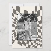 Retro Boys  Blue Race Auto Verjaardagsfeest Kaart (Achterkant)