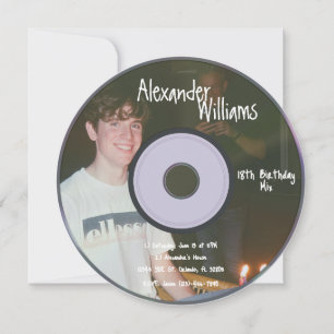 Retro Boys muziek-cd verjaardagsuitnodiging Kaart