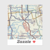 Retro Brandon Vermont-kaart Sticker (Vel)