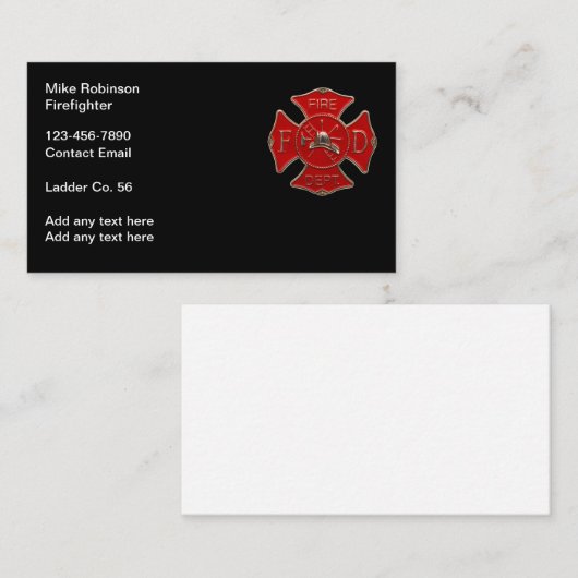 Retro Brandweerladder Company Visitekaartjes (Voorkant / Achterkant)
