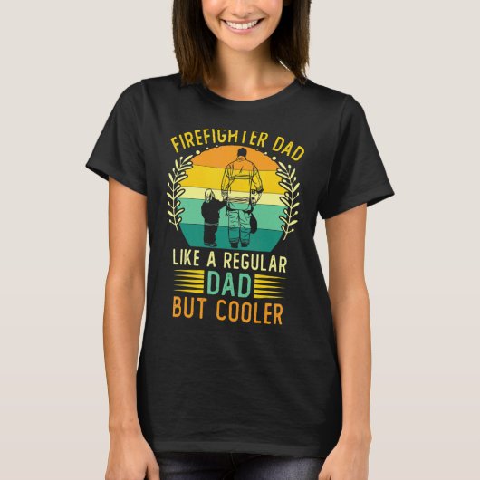 Retro  brandweerman Vaderdag Vuurman T-shirt (Voorkant)
