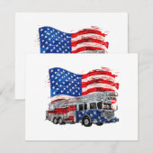 Retro brandweerwagen brandweerman VS Vlag 4e (Voorkant / Achterkant)