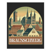 Retro Braunschweig Skyline Perfect Poster (Voorkant)