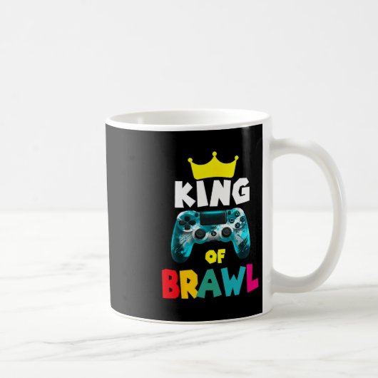 Retro Brawl King Gamer Gaming Brawler Brawl Funny  Koffiemok (Rechts)