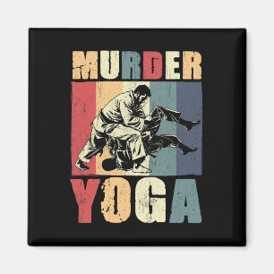 Retro Braziliaans Jiu Jitsu Moord Yoga Grappig Bjj Magneet