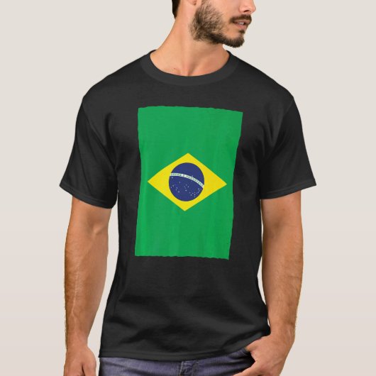 Retro  Braziliaanse vlag Brazilië T-shirt (Voorkant)