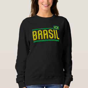 Retro Brazilië Vlag Braziliaanse Vlag Brazilië Vin Trui