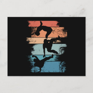 Retro Breakdansende Mannen Boy Dancer Briefkaart