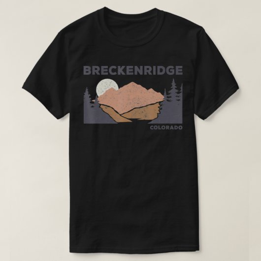  Retro Breckenridge Colorado Faded Mountain T-shirt (Design voorkant)