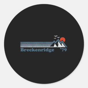 Retro Breckenridge Ski Resort Colorado Snowboard S Ronde Sticker