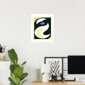 Retro Breeze: moderne Abstracte stroming Poster (Thuiskantoor)