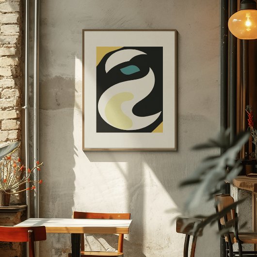 Retro Breeze: moderne Abstracte stroming Poster