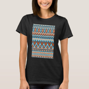 Retro Breien Haken Breister Etnische Pixel Kunst T-shirt