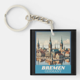 Retro Bremen Skyline Sleutelhanger