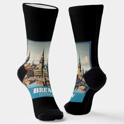 Retro Bremen Skyline Sokken (Gebogen)