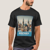Retro Bremen Skyline T-shirt (Voorkant)