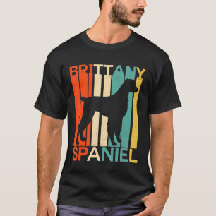 Retro  Bretagne Spaniel Silhouette Dog Dog T-shirt