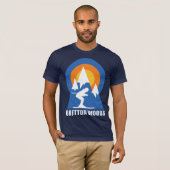 Retro Bretton Bossen Mountain Ski Sunset T-shirt (Voorkant volledig)