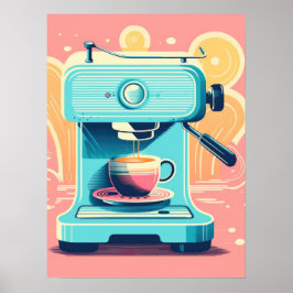 Retro Brew: Esthetische espresso Poster