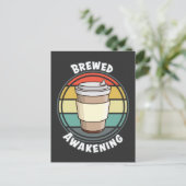 Retro Brewed Awakening Hot Drink to Go Briefkaart (Staand voorkant)