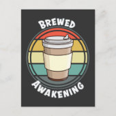 Retro Brewed Awakening Hot Drink to Go Briefkaart (Voorkant)