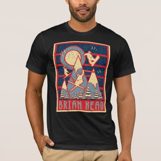 Retro Brian Head Ski T-shirt (Voorkant)