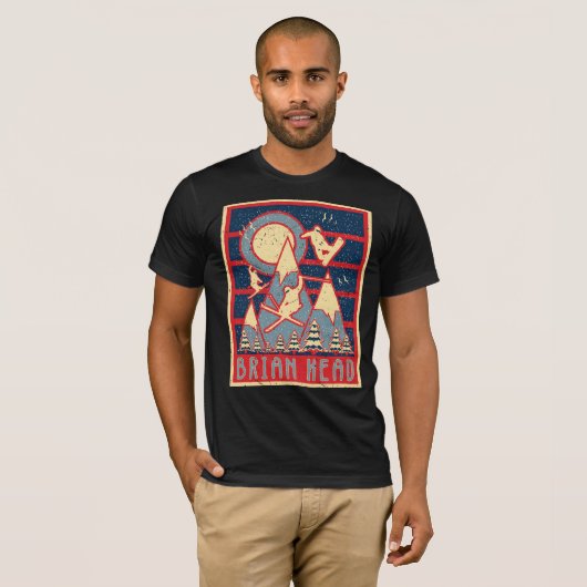 Retro Brian Head Ski T-shirt (Voorkant volledig)