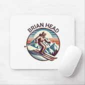 Retro Brian Head Utah Ski Resort Winter SK Muismat (Met muis)