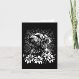 Retro Briard Hondenliefhebber Tattoo Stijl Kaart