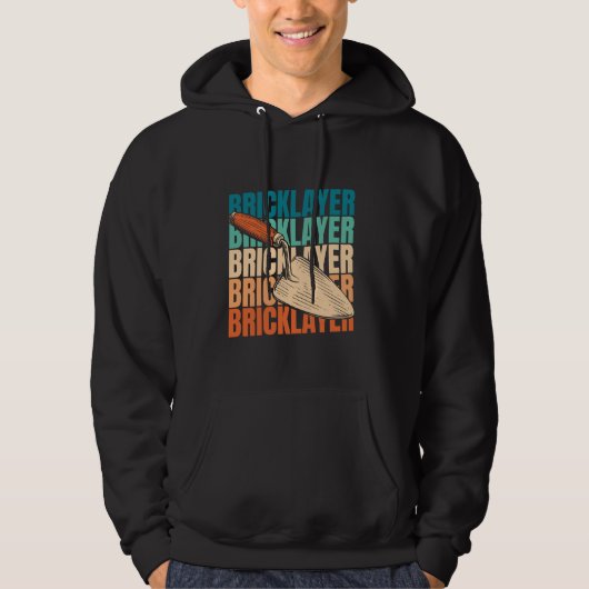 Retro Brickie Metselwerk Bricklayer Block - Brick Hoodie (Voorkant)
