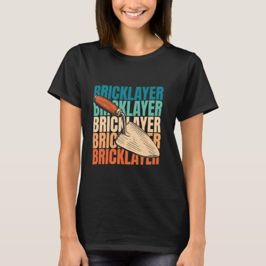Retro Brickie Metselwerk Bricklayer Block - Brick T-shirt (Voorkant)