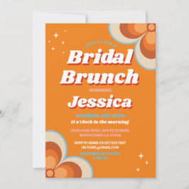 Retro Bridal Brunch 1970s Oranje Vintage Kaart