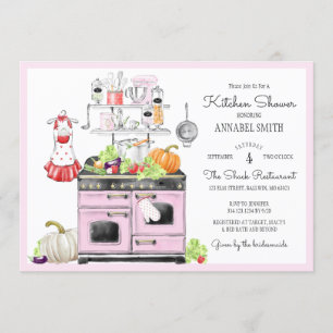 Retro Bridal Kitchen Shower Kaart