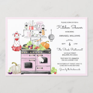 Retro Bridal Kitchen Shower Kaart
