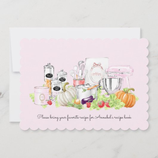 Retro Bridal Kitchen Shower Kaart (Achterkant)