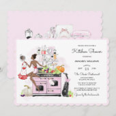 Retro Bridal Kitchen Shower Kaart (Voorkant / Achterkant)