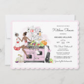 Retro Bridal Kitchen Shower Kaart (Voorkant)