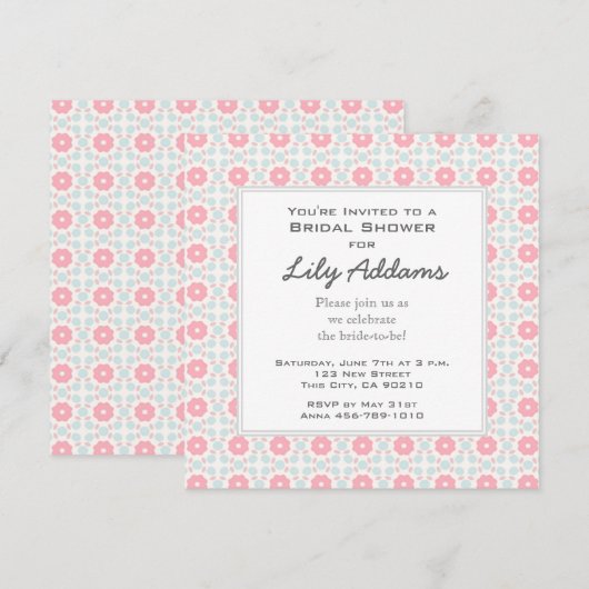 Retro Bridal Shower Invitation - Grapefruit Kaart (Voorkant / Achterkant)