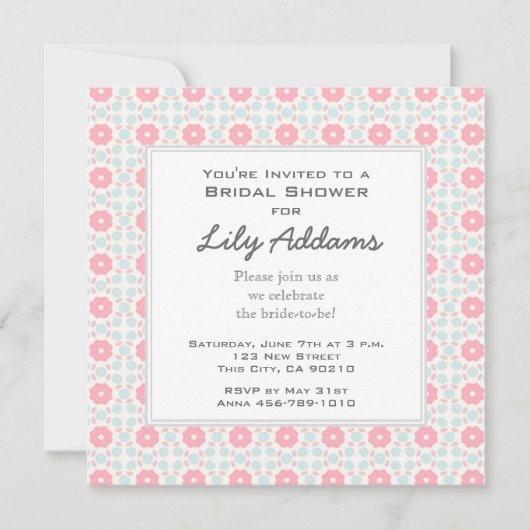 Retro Bridal Shower Invitation - Grapefruit Kaart (Voorkant)