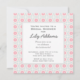 Retro Bridal Shower Invitation - Grapefruit Kaart