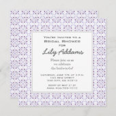 Retro Bridal Shower Invitation - Paars Kaart (Voorkant / Achterkant)