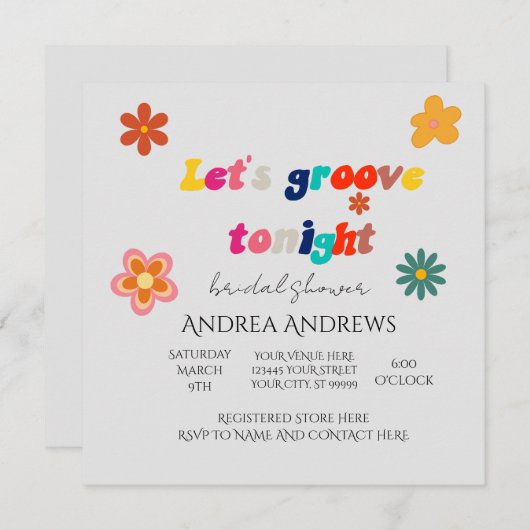 Retro Bridal Shower-uitnodiging Kaart (Voorkant / Achterkant)