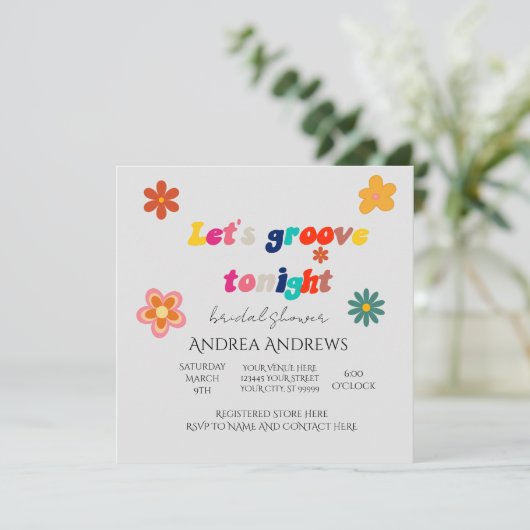 Retro Bridal Shower-uitnodiging Kaart (Staand voorkant)