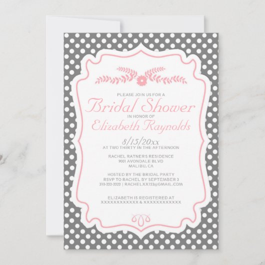 Retro Bridal Shower-uitnodigingen Kaart (Voorkant)